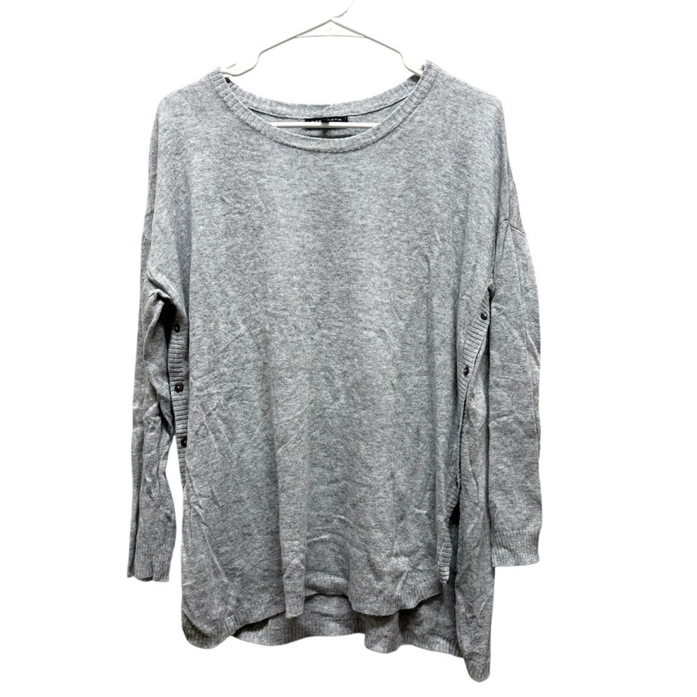2/$15 Staccato - Gray Long Sleeve Top with Accent Buttons Size S